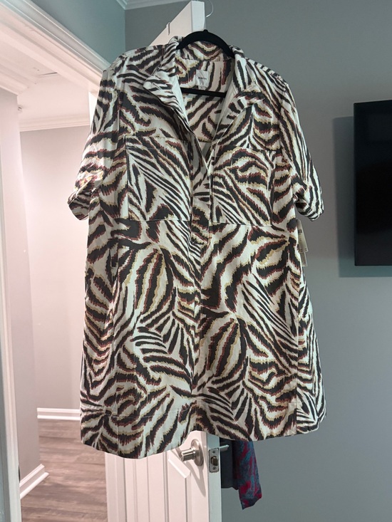 Maeve Dresses & Skirts - Anthropology Maeve Animal Print Dress — Cream, Brown & Rust